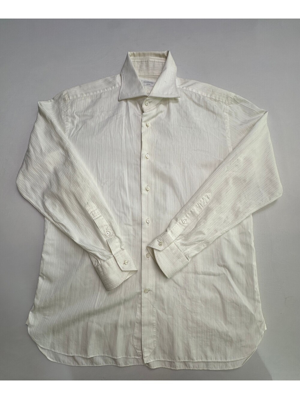 Ermenegildo Zegna Couture Men's 43/17 Ivory Dress Shirt